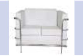 Sofa Two Seater (White/Black)